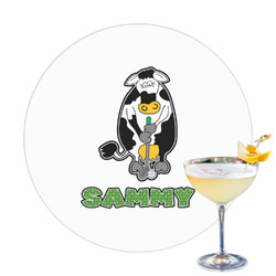 Cow Golfer Printed Drink Topper - 3.25" (Personalized)