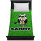 Cow Golfer Duvet Cover - Twin XL - On Bed - No Prop