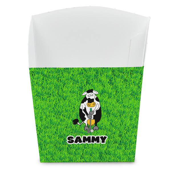 Custom Cow Golfer French Fry Favor Boxes (Personalized)