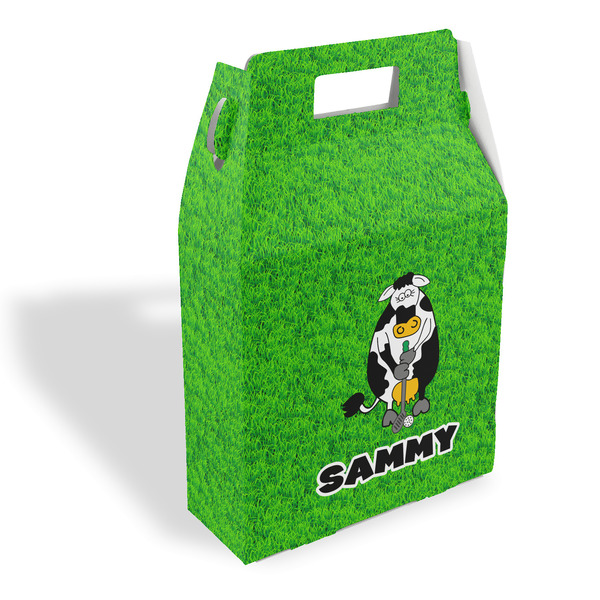 Custom Cow Golfer Gable Favor Box (Personalized)