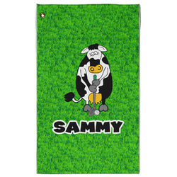 Cow Golfer Golf Towel - Poly-Cotton Blend w/ Name or Text