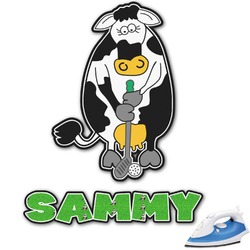 Cow Golfer Graphic Iron On Transfer - Up to 6"x6" (Personalized)