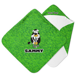 Cow Golfer Hooded Baby Towel w/ Name or Text