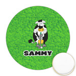 Cow Golfer Printed Cookie Topper - 2.5" (Personalized)