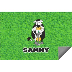 Cow Golfer Indoor / Outdoor Rug - 6'x8' w/ Name or Text