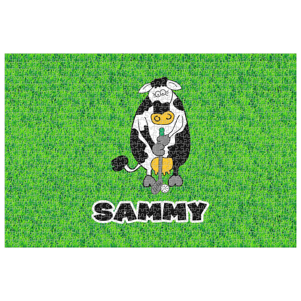 Custom Cow Golfer Jigsaw Puzzle - 1000-piece (Personalized)