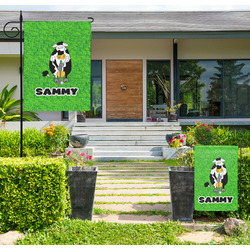 Cow Golfer Large Garden Flag - Double Sided (Personalized)