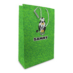 Cow Golfer Large Gift Bag (Personalized)