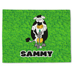 Cow Golfer Single-Sided Linen Placemat - Single w/ Name or Text