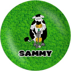 Cow Golfer Melamine Plate (Personalized)