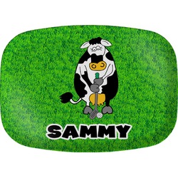 Cow Golfer Melamine Platter (Personalized)
