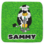 Cow Golfer Memory Foam Bath Mat - 48"x48" (Personalized)