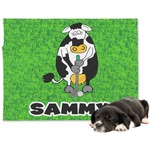 Cow Golfer Dog Blanket - Large (Personalized)