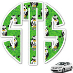 Cow Golfer Monogram Car Decal (Personalized)