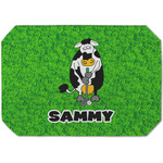 Cow Golfer Dining Table Mat - Octagon (Single-Sided) w/ Name or Text