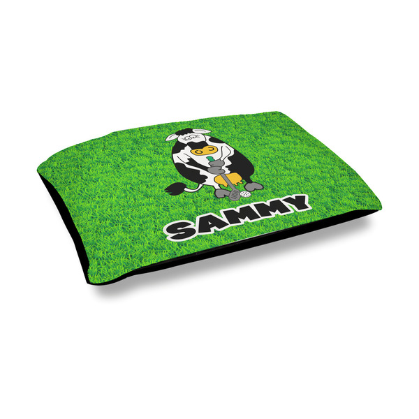 Custom Cow Golfer Outdoor Dog Bed - Medium (Personalized)