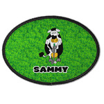 Cow Golfer Iron On Oval Patch w/ Name or Text