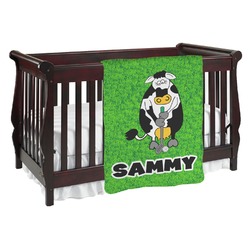 Cow Golfer Baby Blanket (Single Sided) (Personalized)