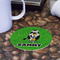 Cow Golfer Round Paper Coaster - Front