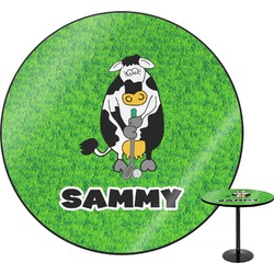 Cow Golfer Round Table - 30" (Personalized)