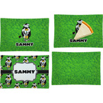 Cow Golfer Set of 4 Glass Rectangular Appetizer / Dessert Plate w/ Name or Text