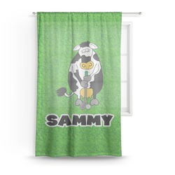 Cow Golfer Sheer Curtain (Personalized)