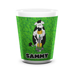 Cow Golfer Ceramic Shot Glass - 1.5 oz - White - Set of 4 (Personalized)