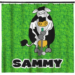Cow Golfer Shower Curtain - 71" x 74" (Personalized)