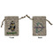 Cow Golfer Small Burlap Gift Bag - Front and Back