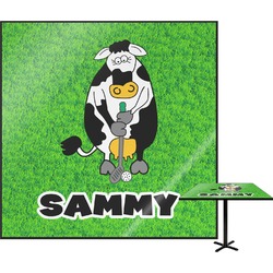 Cow Golfer Square Table Top - 30" (Personalized)