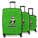 Cow Golfer 3 Piece Luggage Set - 20" Carry On, 24" Medium Checked, 28" Large Checked (Personalized)