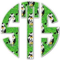 Cow Golfer Monogram Decal - Custom Sizes (Personalized)