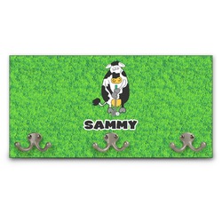 Cow Golfer Wall Mounted Coat Rack (Personalized)