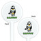 Cow Golfer White Plastic 5.5" Stir Stick - Double Sided - Round - Front & Back