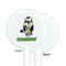 Cow Golfer White Plastic 5.5" Stir Stick - Single Sided - Round - Front & Back