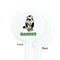 Cow Golfer White Plastic 7" Stir Stick - Single Sided - Round - Front & Back