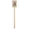 Cow Golfer Wooden 6.25" Stir Stick - Rectangular - Single Stick