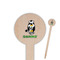 Cow Golfer Wooden 6" Food Pick - Round - Closeup