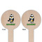 Cow Golfer Wooden 6" Food Pick - Round - Double Sided - Front & Back