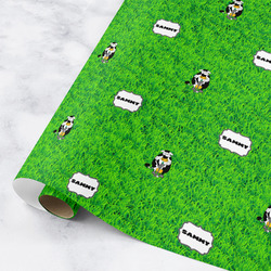 Cow Golfer Wrapping Paper Roll - Medium (Personalized)