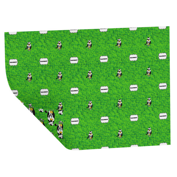 Custom Cow Golfer Wrapping Paper Sheets - Double-Sided - 20" x 28" (Personalized)