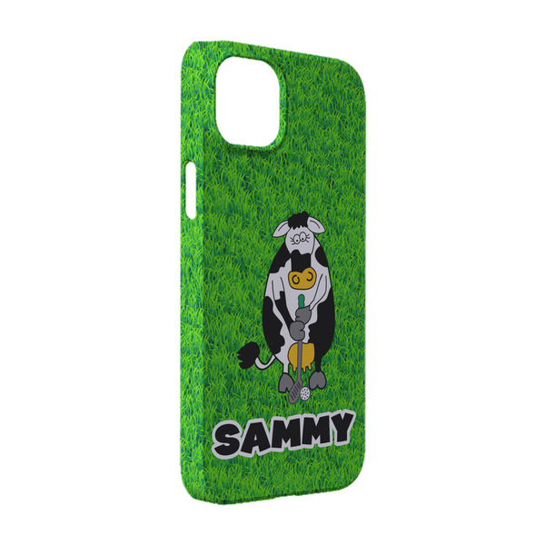 Custom Cow Golfer iPhone Case - Plastic - iPhone 14 Pro (Personalized)