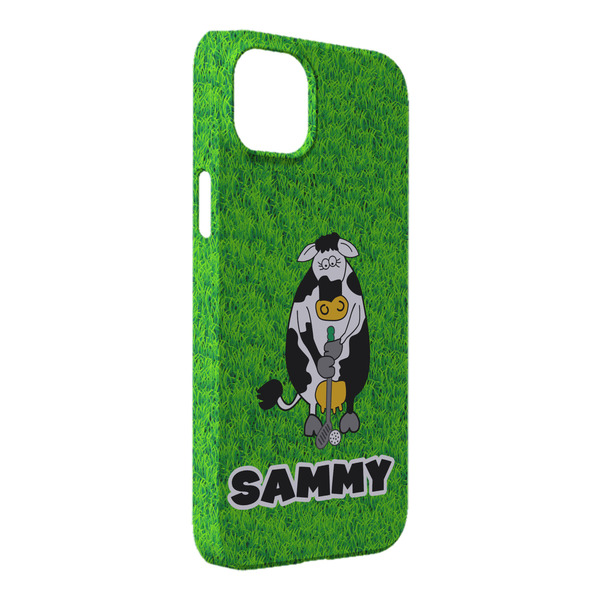 Custom Cow Golfer iPhone Case - Plastic - iPhone 14 Pro Max (Personalized)