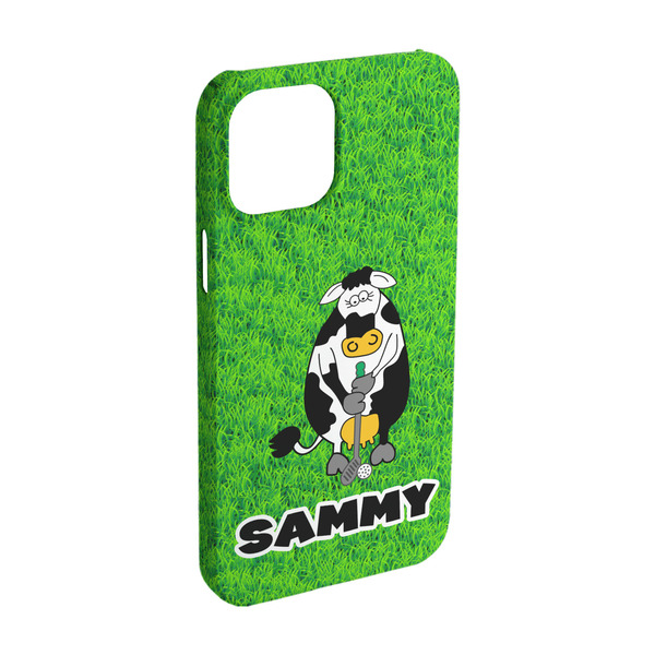 Custom Cow Golfer iPhone Case - Plastic - iPhone 15 Pro (Personalized)