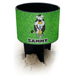 Cow Golfer Black Beach Spiker Drink Holder (Personalized)