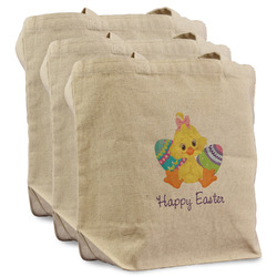Happy Easter Reusable Cotton Grocery Bags - Set of 3 (Personalized)