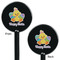 Happy Easter Black Plastic 5.5" Stir Stick - Double Sided - Round - Front & Back