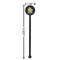 Happy Easter Black Plastic 5.5" Stir Stick - Round - Dimensions