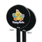 Happy Easter Black Plastic 5.5" Stir Stick - Single Sided - Round - Front & Back