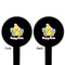 Happy Easter Black Plastic 6" Food Pick - Round - Double Sided - Front & Back